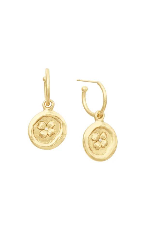 Accessories Earrings Sonia Rykiel Golden Medals Clover Earrings