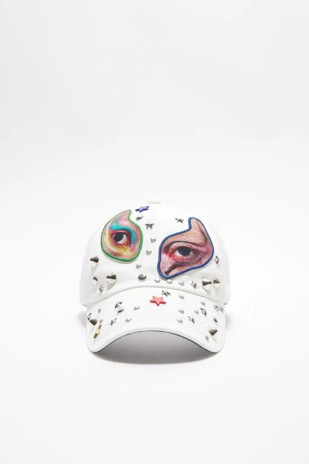 Acne Studios Cap Printed White Women Hats