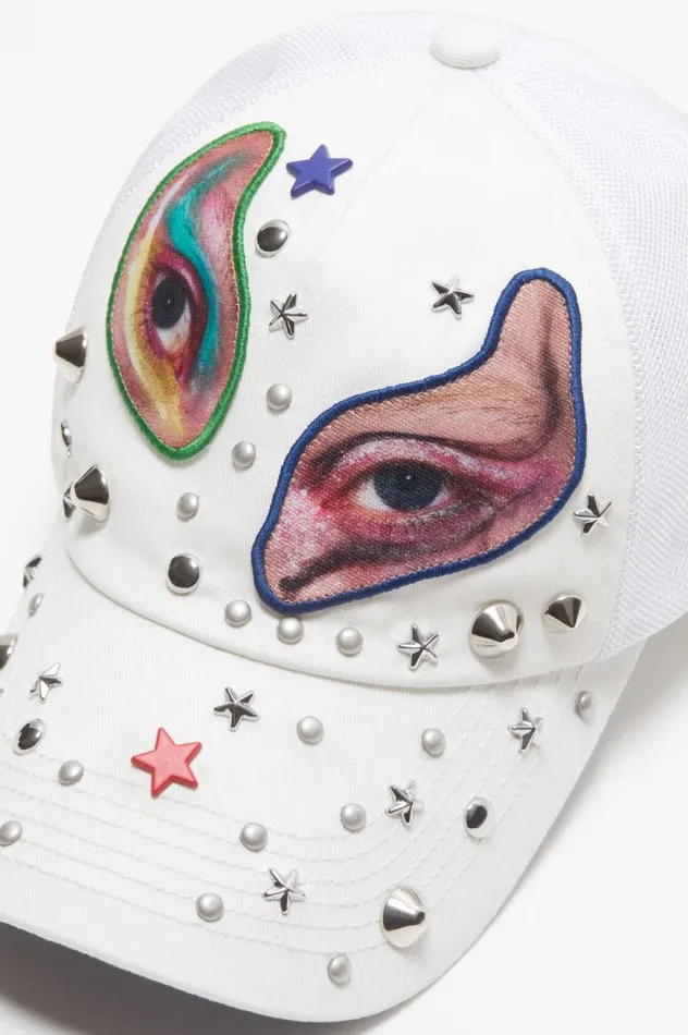 Acne Studios Cap Printed White Women Hats