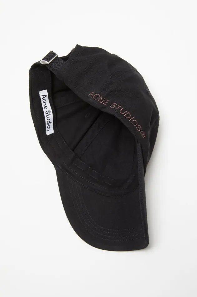 Acne Studios Cotton Twill Cap Black Women Hats