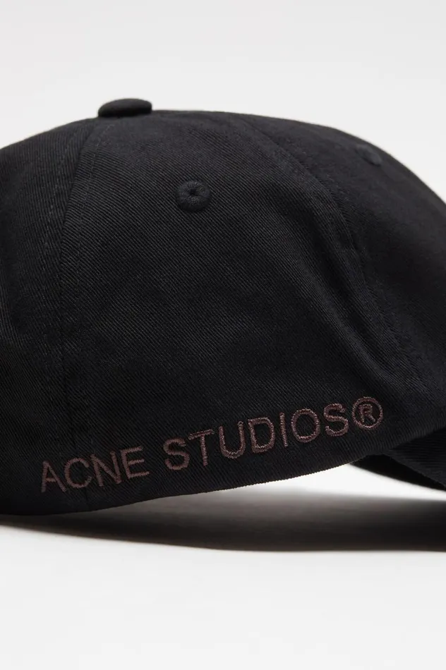 Acne Studios Cotton Twill Cap Black Women Hats