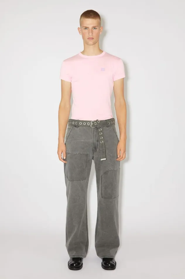 Acne Studios Crew Neck Tshirt 8211 Fitted Fit Light Pink Women Tshirts
