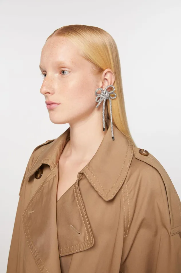 Acne Studios Crystal Cord Earring Antique Silversilver Men Jewellery