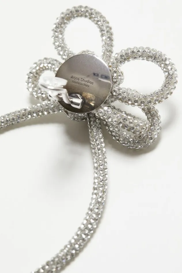 Acne Studios Crystal Cord Earring Antique Silversilver Men Jewellery