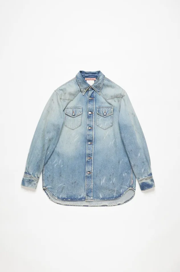 Acne Studios Denim Shirt 8211 Relaxed Fit Light Blue Women Shirts and Blouses