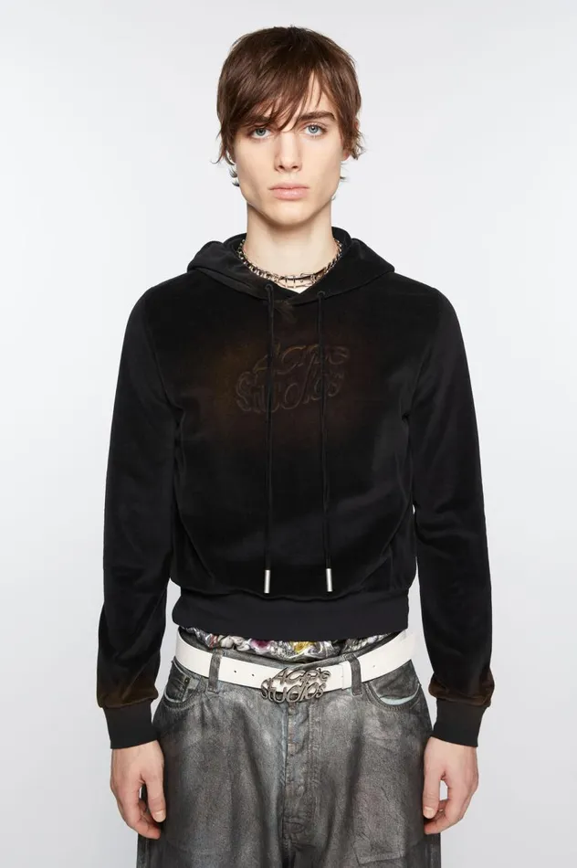 Acne Studios Hooded Sweater 8211 Fitted Fit Black Men Sweatshirts
