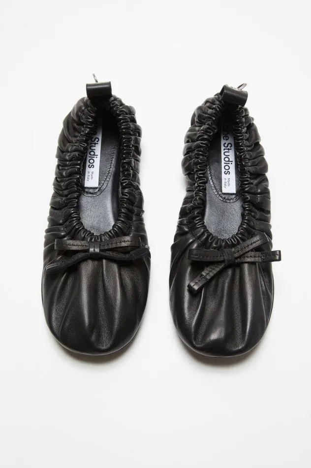 Acne Studios Leather Ballet Flat Black Women Shoes