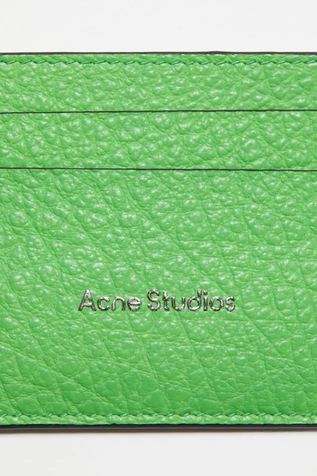 Acne Studios Leather Card Holder Green Men Small Leather Goods