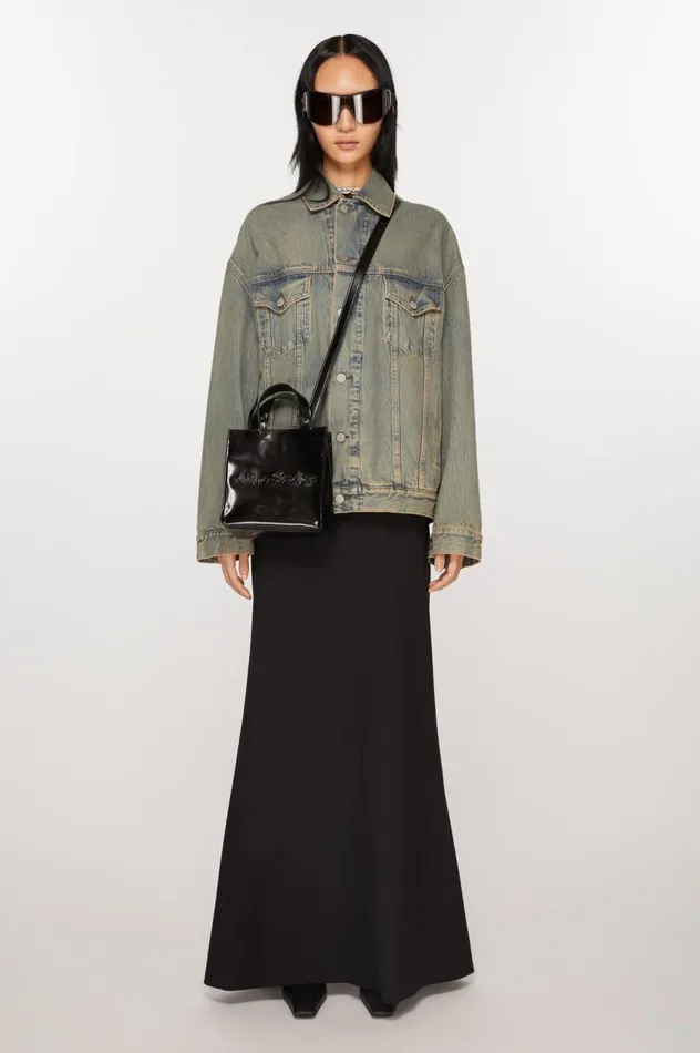 Acne Studios Logo Mini Shoulder Tote Bag Black Women Bags