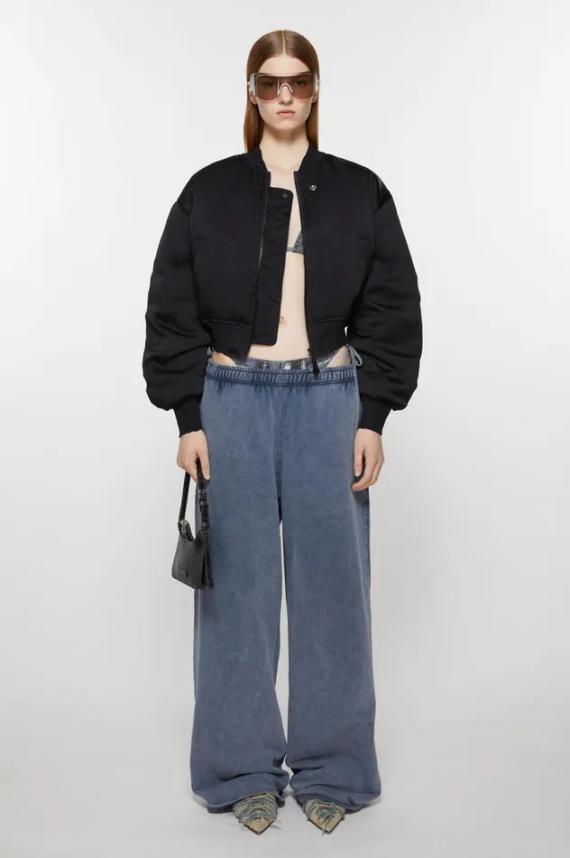 Acne Studios Logo Patch Bomber Jacket Black Women Outerwear
