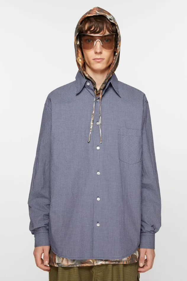 Acne Studios Long Sleeve Shirt Navy Men Shirts