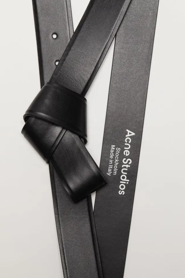 Acne Studios Musubi Leather Belt Black Women Belts
