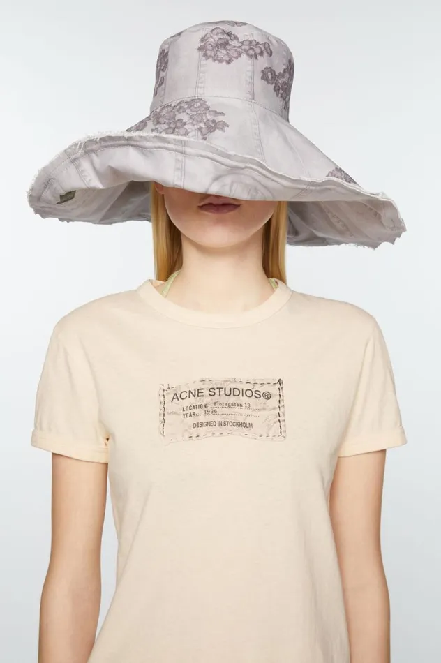 Acne Studios Printed Tshirt 8211 Fitted Fit Light Orange Women Tshirts
