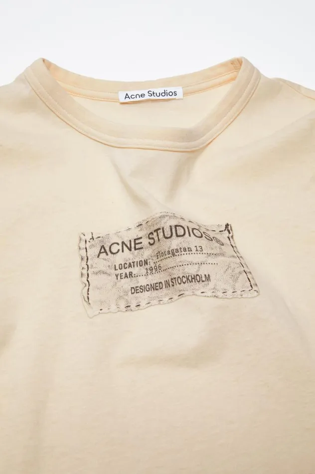 Acne Studios Printed Tshirt 8211 Fitted Fit Light Orange Women Tshirts