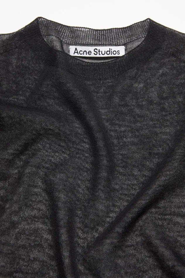 Acne Studios Sheer Knit Tshirt Black Women Knitwear