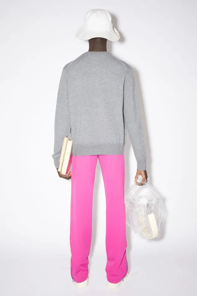 Acne Studios Wool Crew Neck Sweater Grey Melange Women Knitwear
