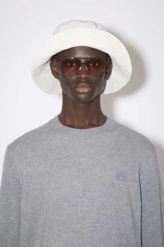 Acne Studios Wool Crew Neck Sweater Grey Melange Women Knitwear