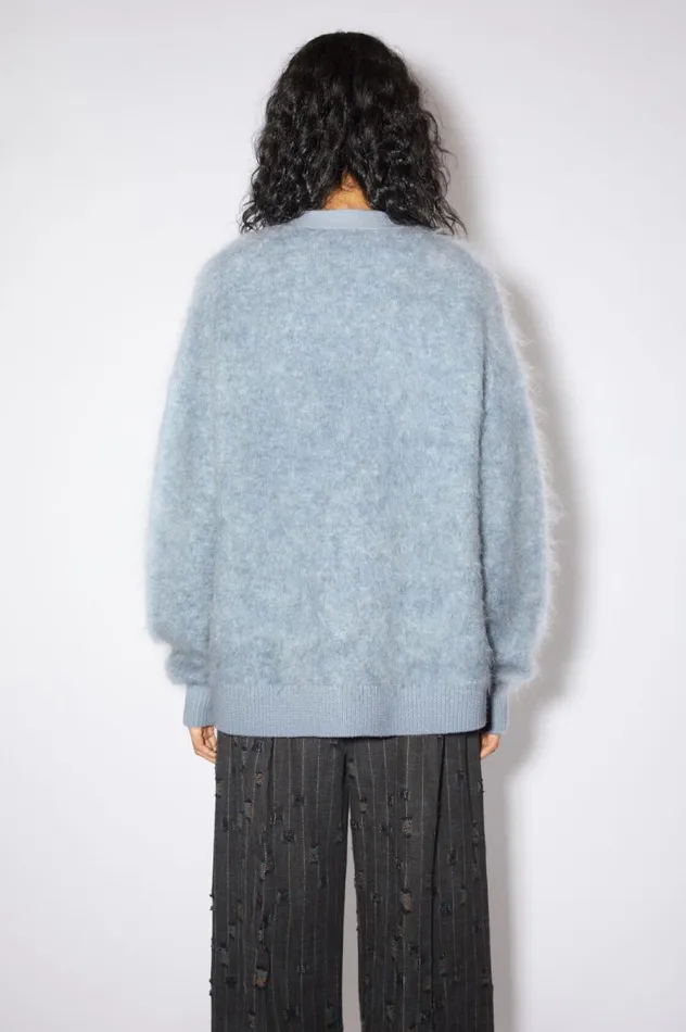 Acne Studios Wool Mohair Cardigan Denim Blue Women Knitwear
