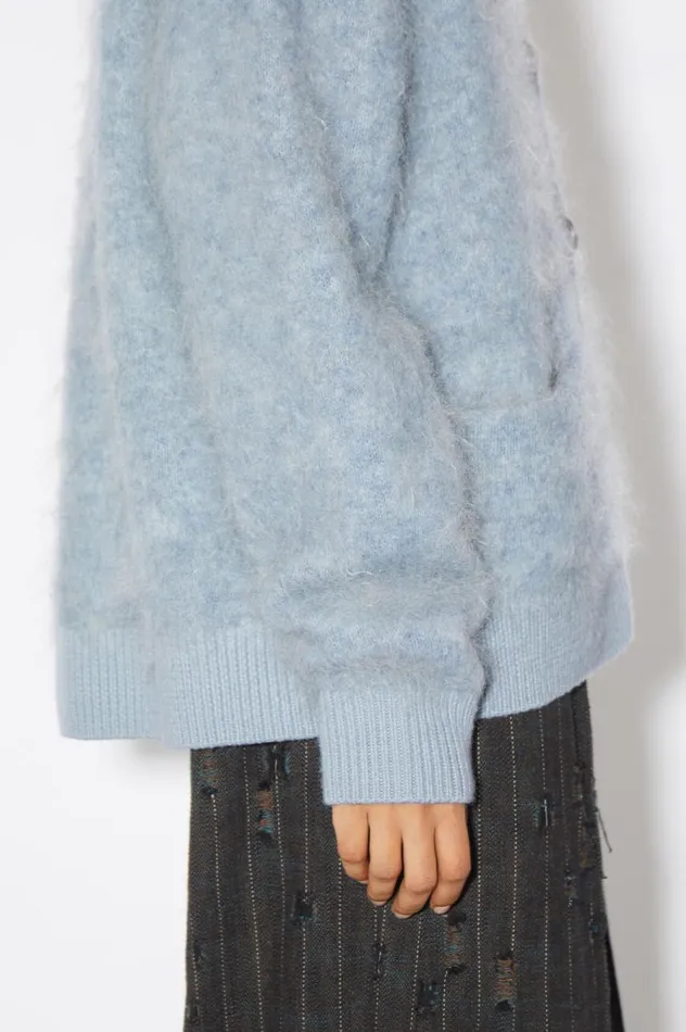 Acne Studios Wool Mohair Cardigan Denim Blue Women Knitwear