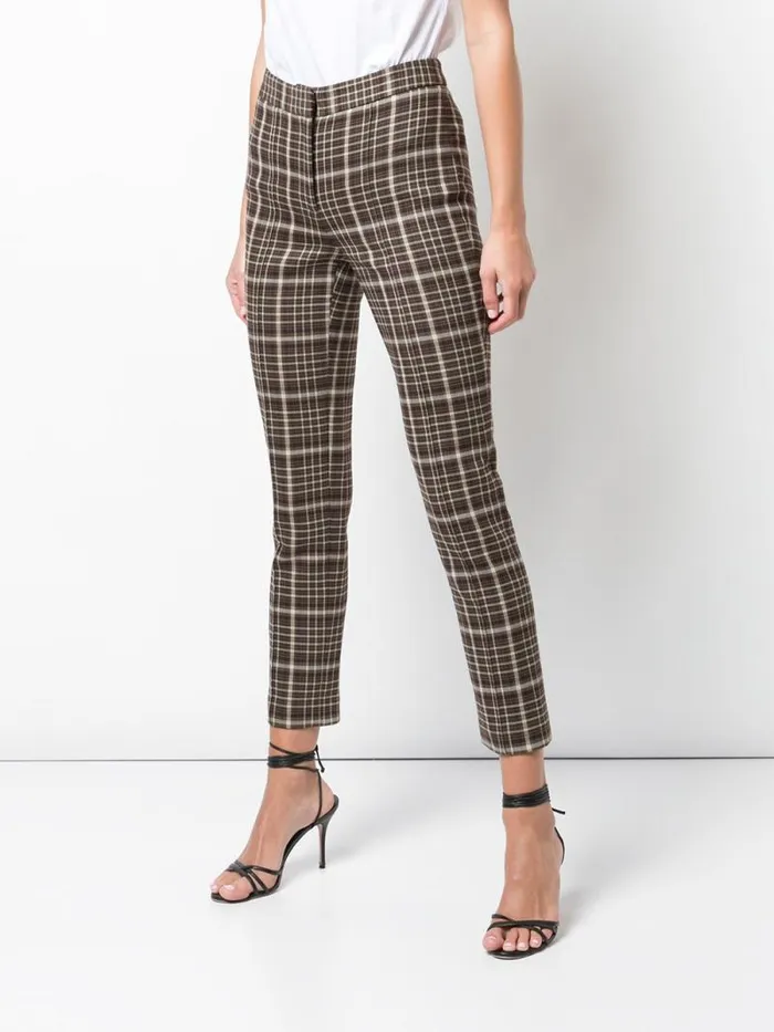 Adam Lippes Pants Cigarette Pant In Double Face Wool Plaid 8211 Women
