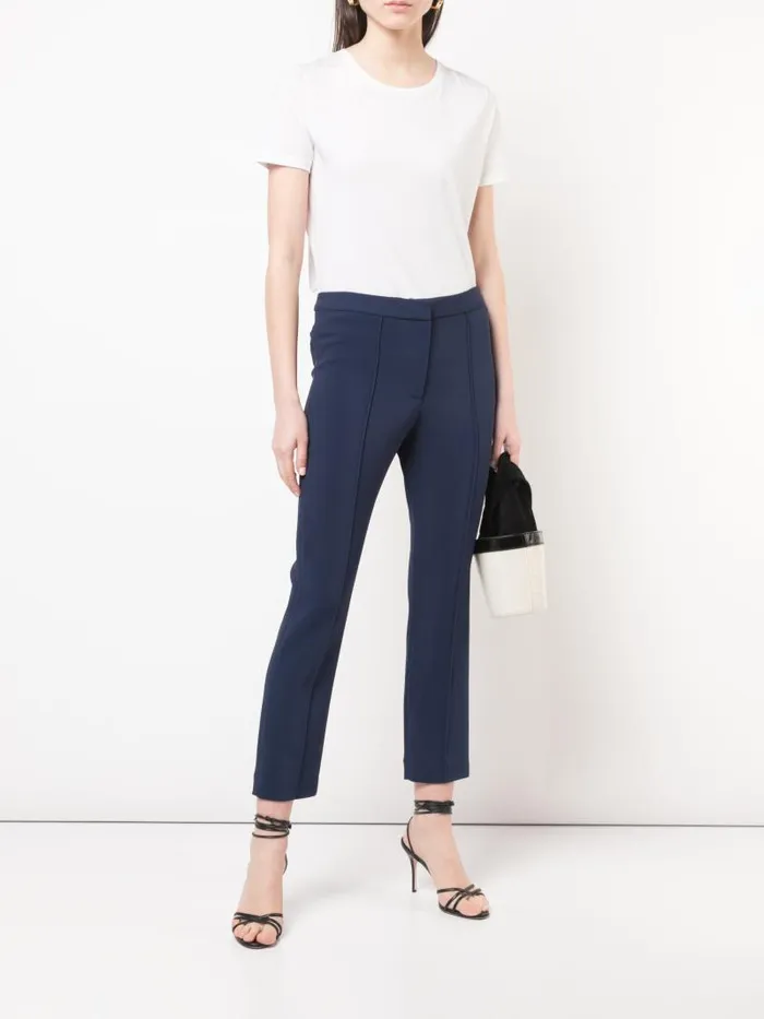 Adam Lippes Pants Cigarette Pant In Stretch Cady Navy 8211 Women