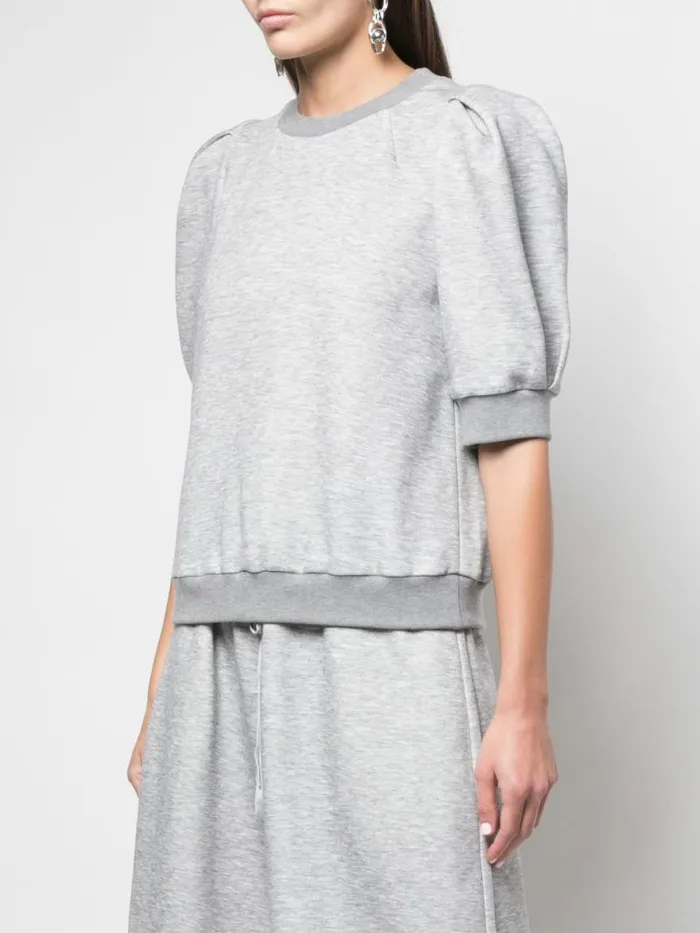 Adam Lippes Sweaters Puff Sleeve Sweatshirt In Luxe Jersey Heather Grey 8211 Women Adam Lippes Sweaters Puff Sleeve Sweatshirt In Luxe Jersey Heather Grey 8211 Women