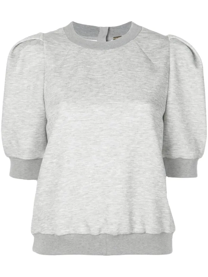 Adam Lippes Sweaters Puff Sleeve Sweatshirt In Luxe Jersey Heather Grey 8211 Women