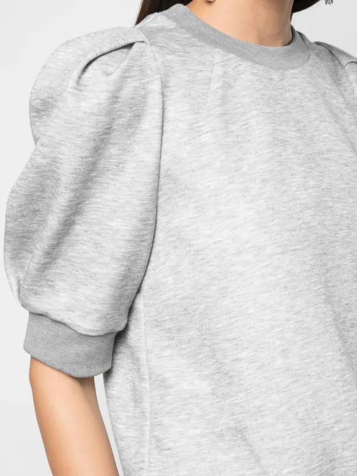 Adam Lippes Sweaters Puff Sleeve Sweatshirt In Luxe Jersey Heather Grey 8211 Women