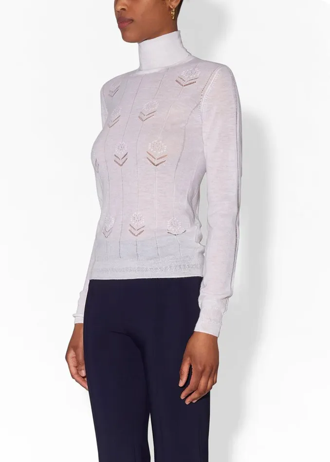 Adam Lippes Sweaters Turtleneck In Lightweight Cashmere Ivory 8211 Women