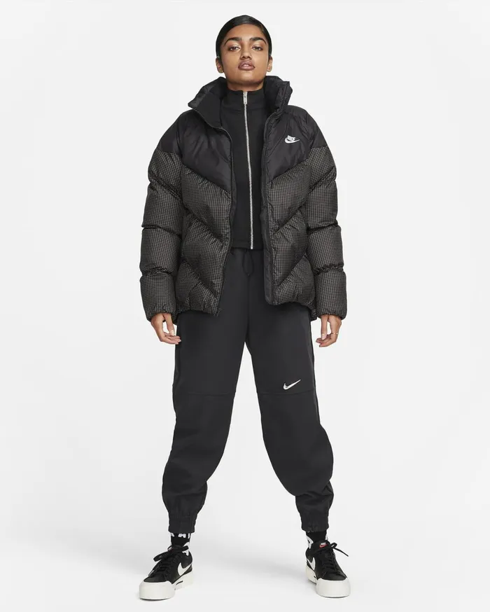All Clothing Women Nike Sportswear Windpuffer Blackwhite