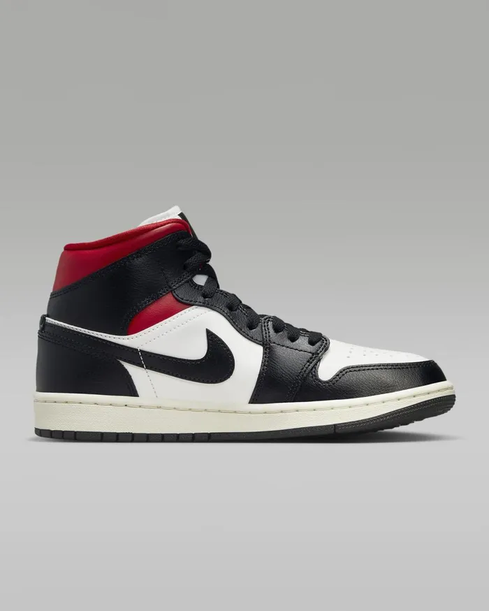 All Shoes Women Nike Air Jordan 1 Mid Blacksailgym Red