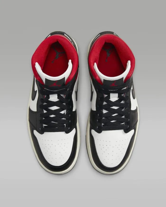 All Shoes Women Nike Air Jordan 1 Mid Blacksailgym Red