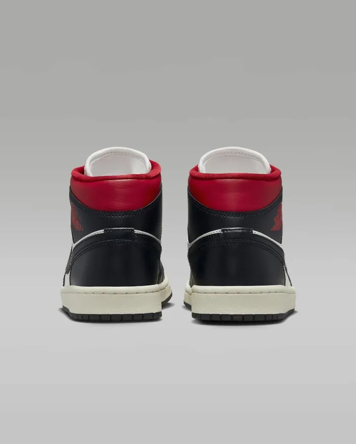 All Shoes Women Nike Air Jordan 1 Mid Blacksailgym Red