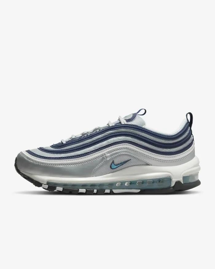 All Shoes Women Nike Air Max 97 Metallic Silvermidnight Navyblackchlorine Blue