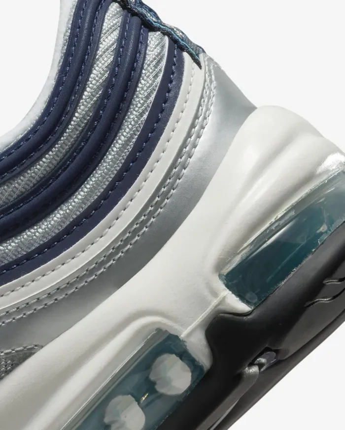 All Shoes Women Nike Air Max 97 Metallic Silvermidnight Navyblackchlorine Blue