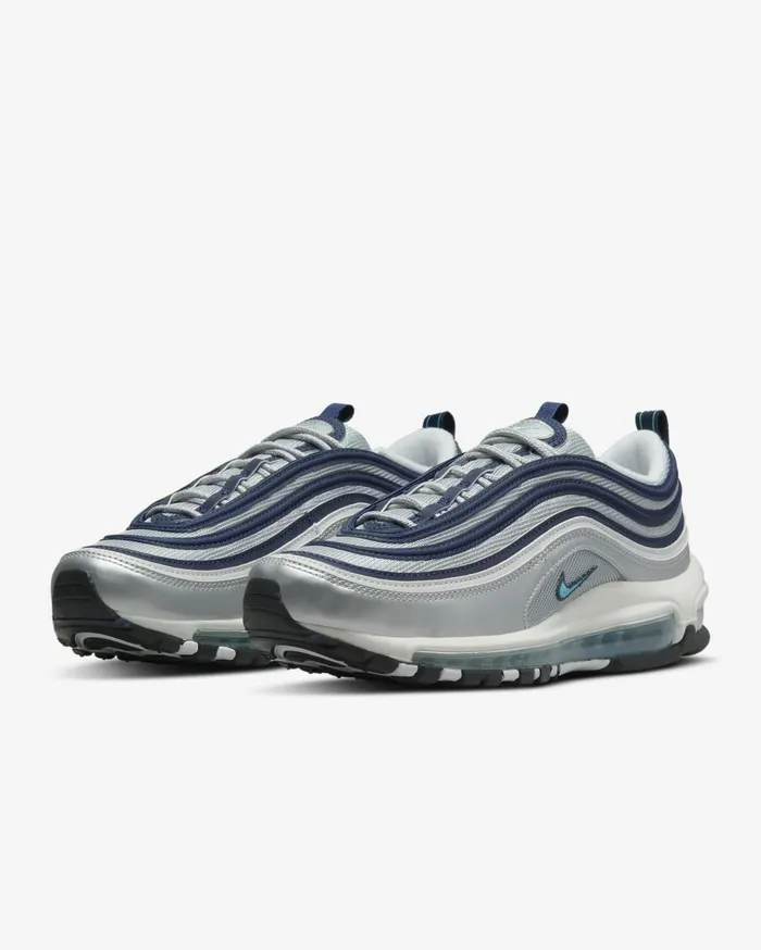 All Shoes Women Nike Air Max 97 Metallic Silvermidnight Navyblackchlorine Blue