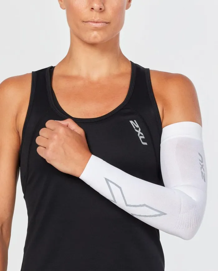 Arm and Calf Sleeves Accessories 2XU Flex Compression Arm Sleeve Single Whitegrey