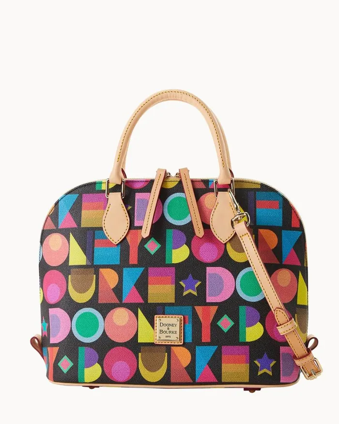 Art Deco Zip Zip Satchel Black Women Dooney and Bourke Satchels
