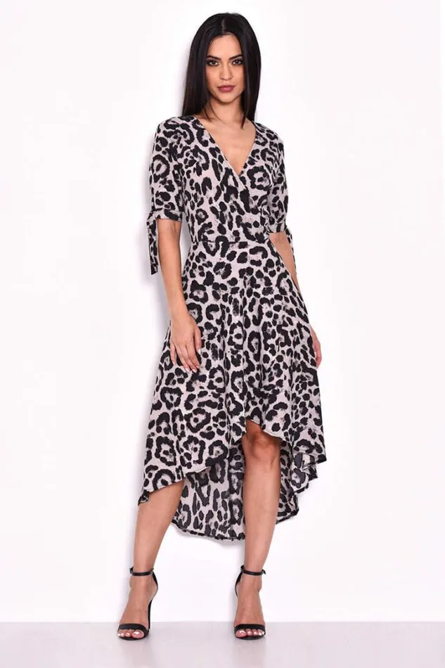 AX Paris Occasion Dresses Animal Print Tie Detail Dress