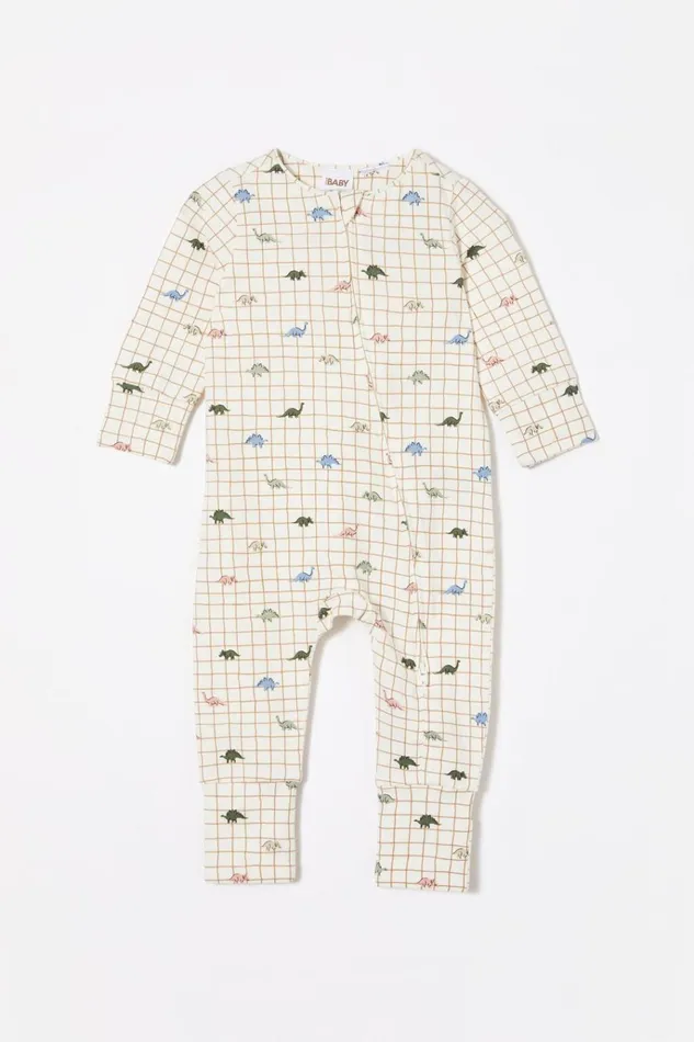 Baby Rompers and Bubbysuits Cotton On The Billie Long Sleeve Zip Romper Vanillagrid Dino Baby Rompers and Bubbysuits Cotton On The Billie Long Sleeve Zip Romper Vanillagrid Dino