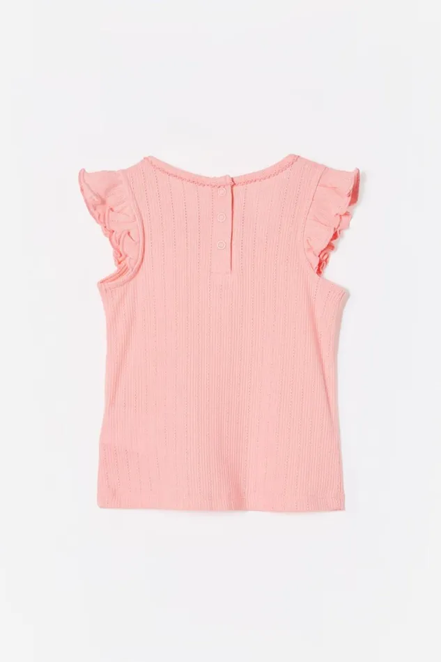 Baby Tops Jackets and Sweaters Cotton On Lynlee Sleeveless Flutter Top Coral Dreamsheart