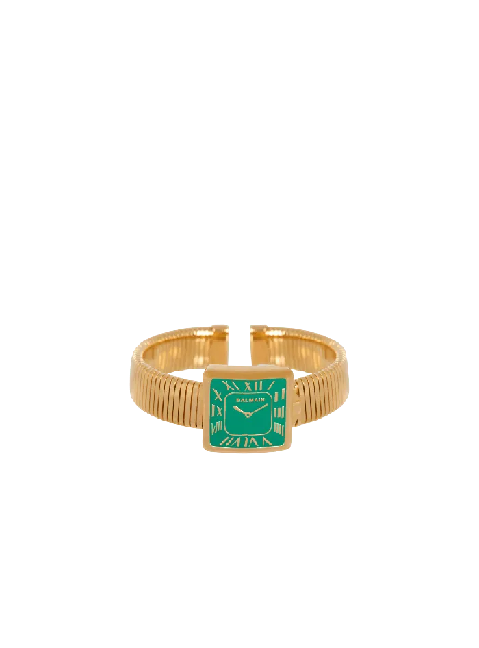 Balmain Fashion Jewelry Men Arm Cuff With Fake Watch Face Gold