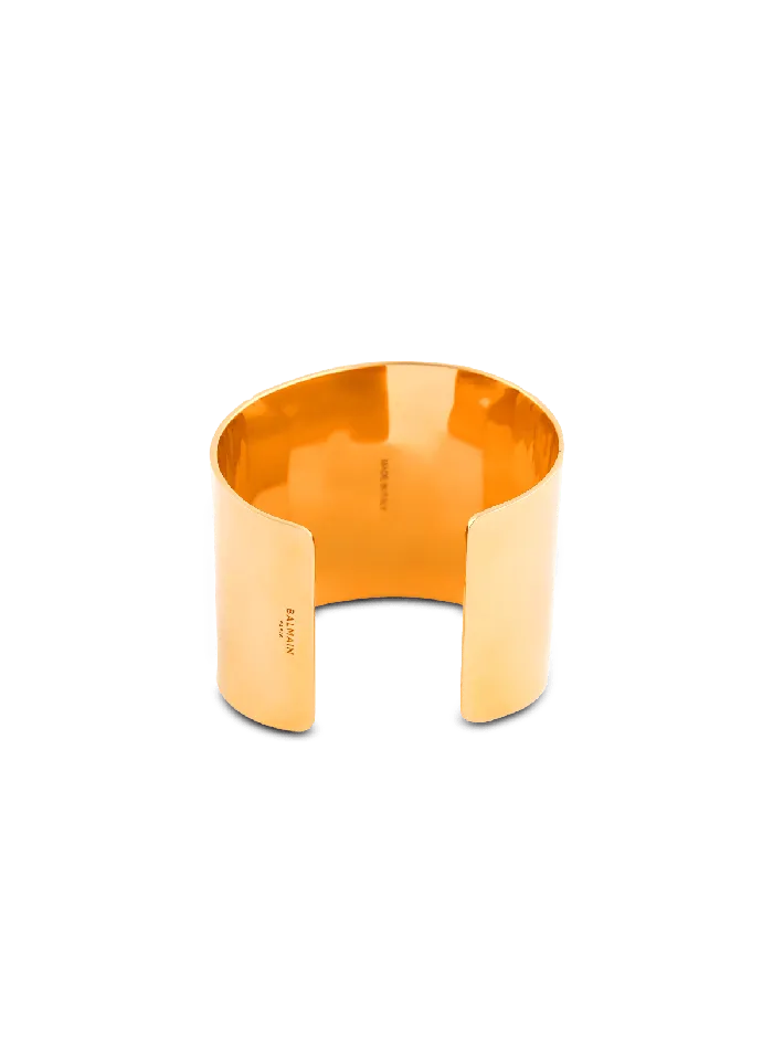 Balmain Fashion Jewelry Women Tubular Bracelet In Engraved Brass Gold