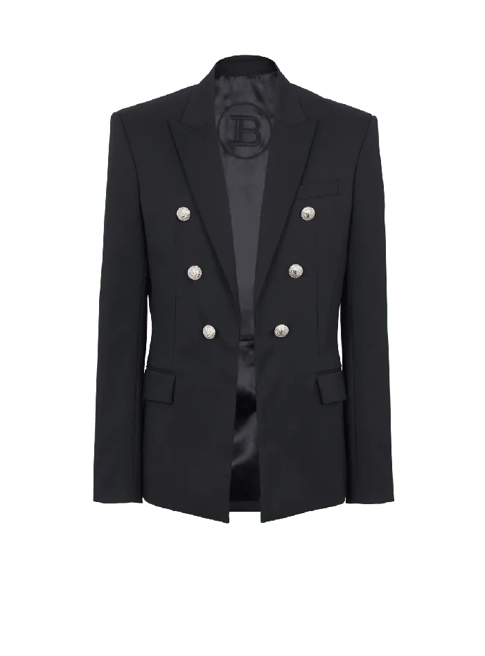 Balmain Jackets And Blazers Men Wool 6button Jacket Black