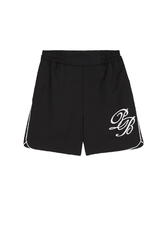 Balmain Kids Shorts With PB Signature Embroidery Black