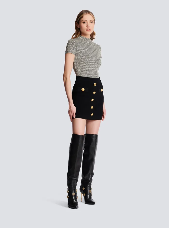 Balmain Knitwear Women Knit Skirt With Buttons Black