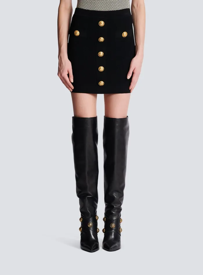 Balmain Knitwear Women Knit Skirt With Buttons Black