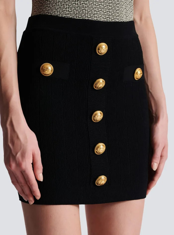Balmain Knitwear Women Knit Skirt With Buttons Black