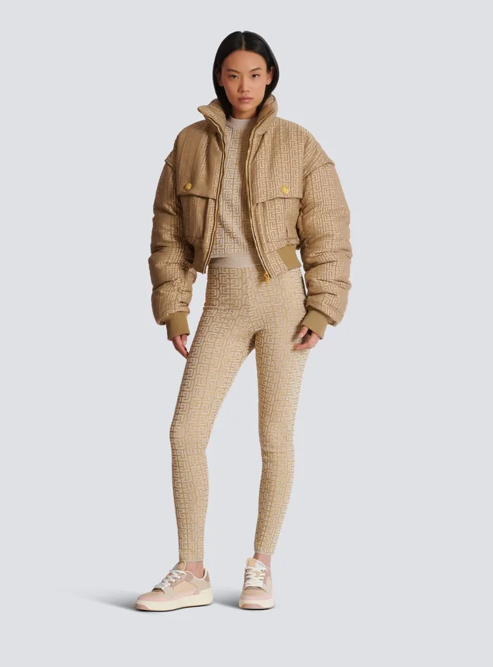 Balmain Knitwear Women PB Labyrinth Knit Leggings Beige