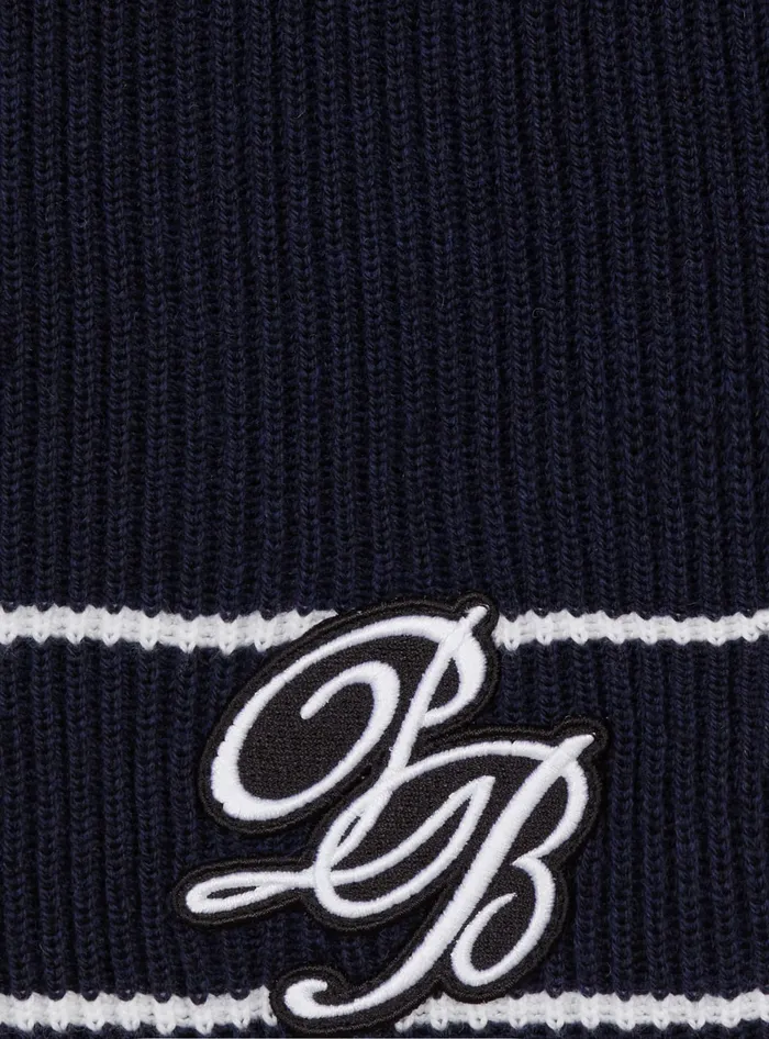 Balmain Scarves Men PB Patch Scarf Navy